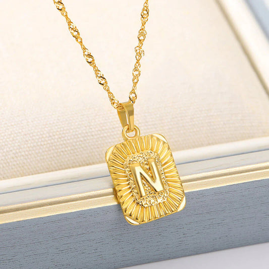 18K Gold Plated Initial Necklace
